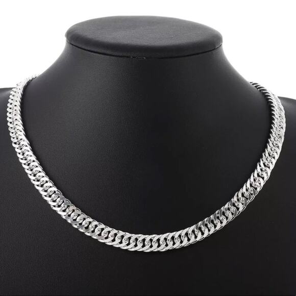 COPY - Stamped 925 Sterling Silver Tiny link Cuban 20inches 6MM thick Necklace - Picture 2 of 3